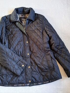 l.l bean ♡ quilted black riding jacket large